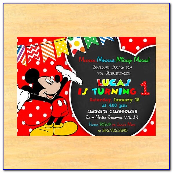 Mickey Mouse Evite Invitations