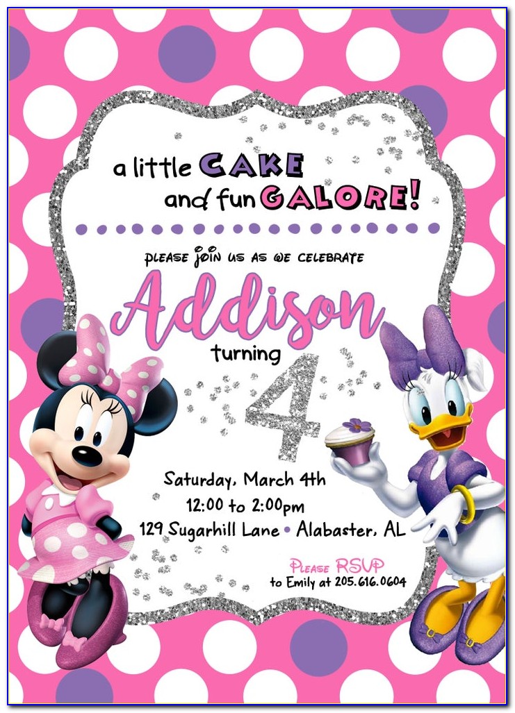Minnie And Daisy Birthday Invitations