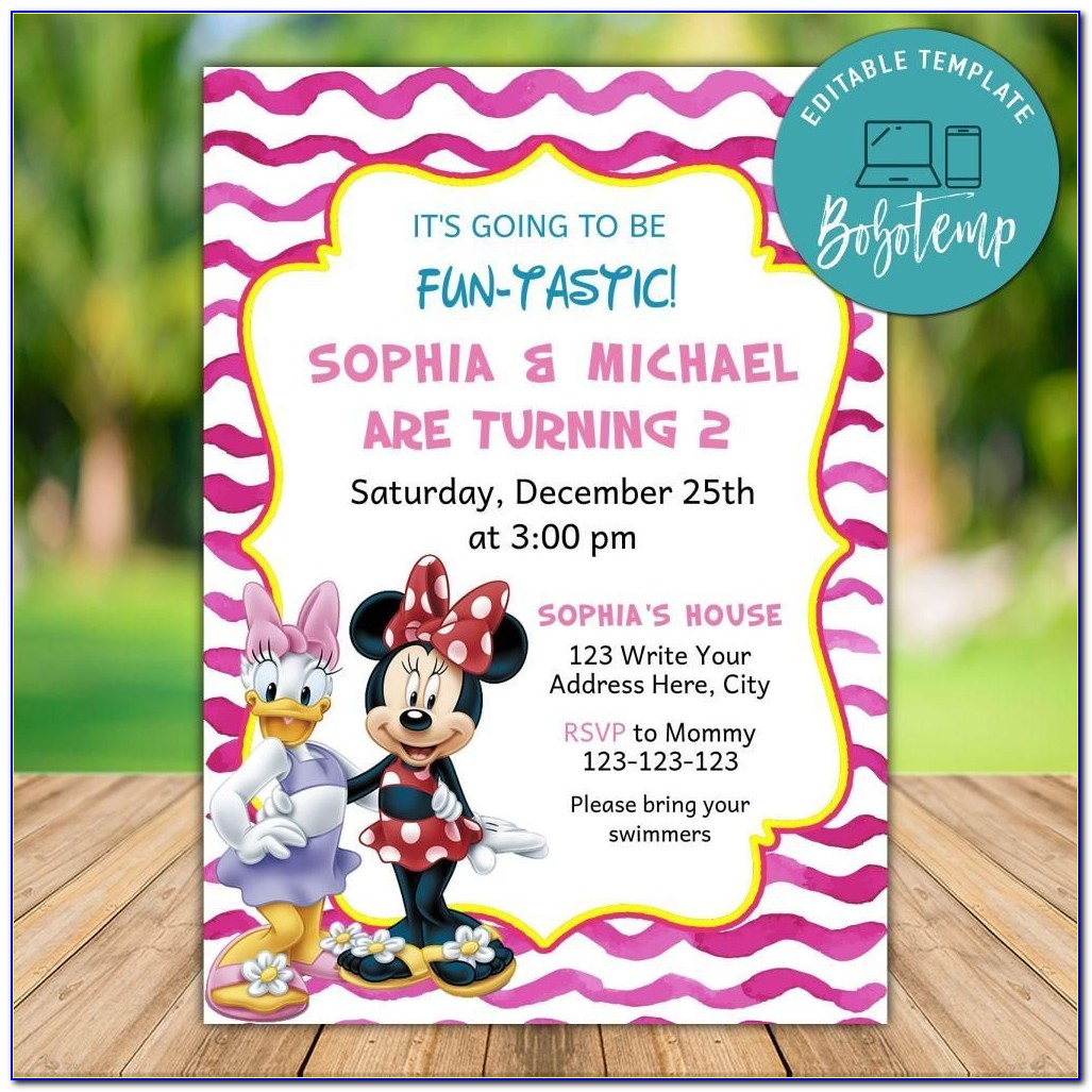 Minnie And Daisy Party Invitations