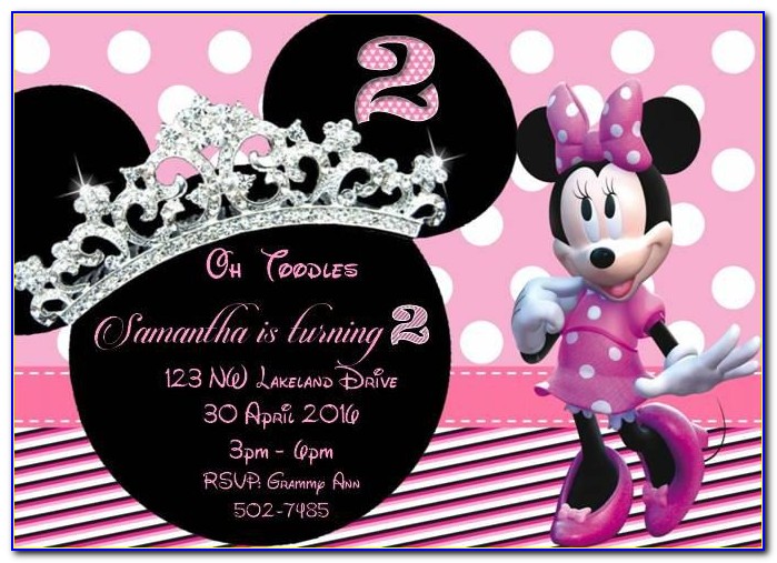 Minnie Mouse Editable Invitation Cards