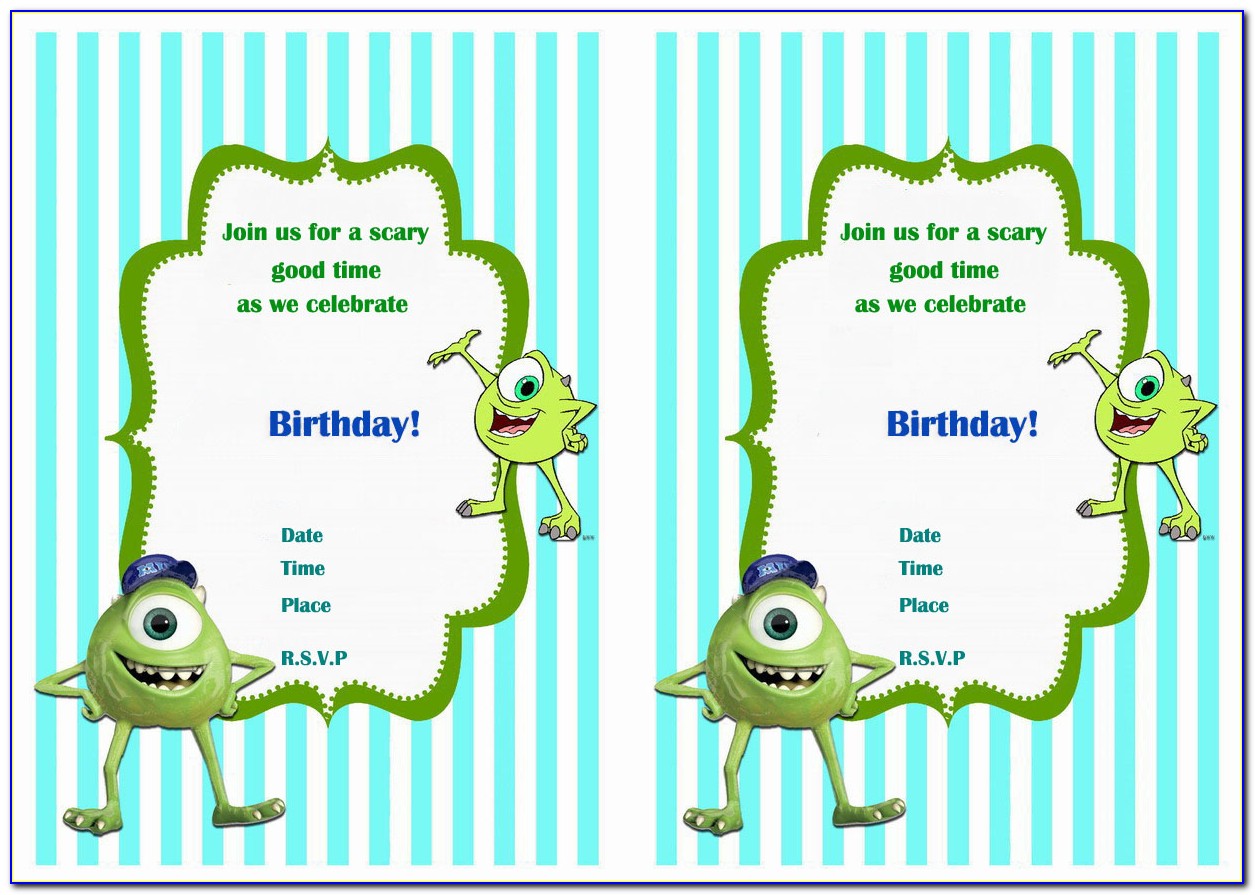 Monsters University Birthday Invitations