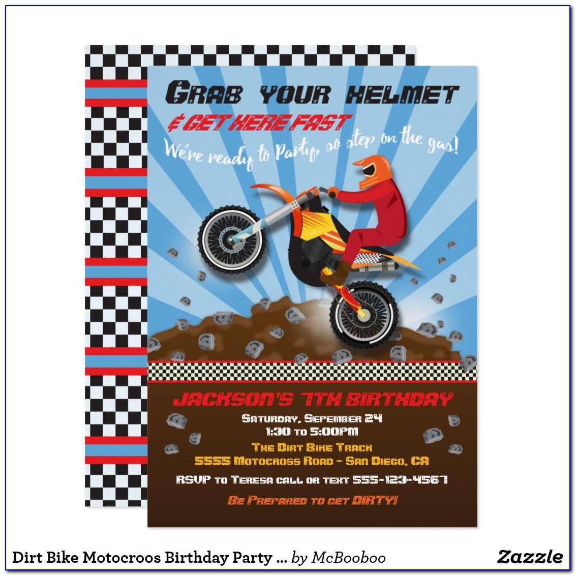 Motocross Birthday Invitation Template