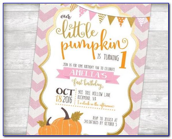 My Little Pumpkin Is Turning One Invitations