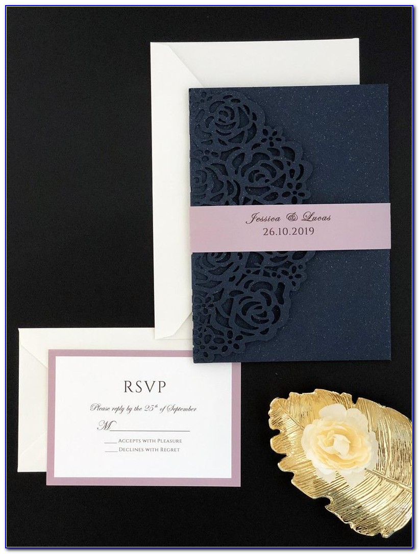 Navy And Red Wedding Invitations