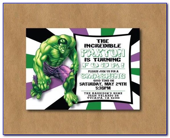 Online Hulk Smash Birthday Invitation