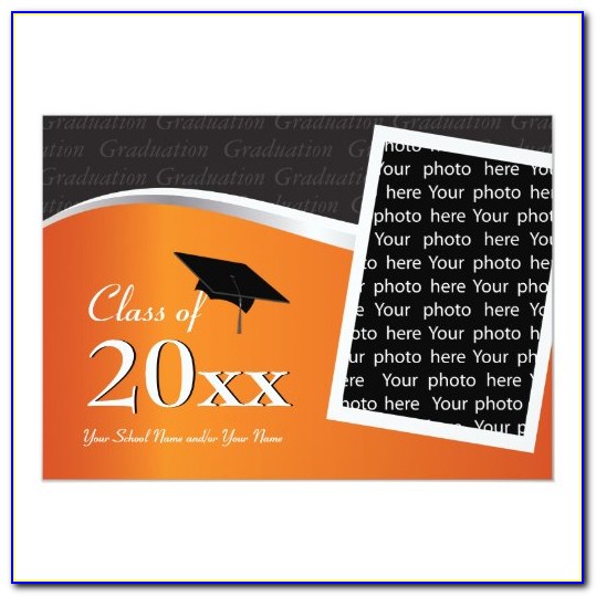 Orange And Black Graduation Invitations
