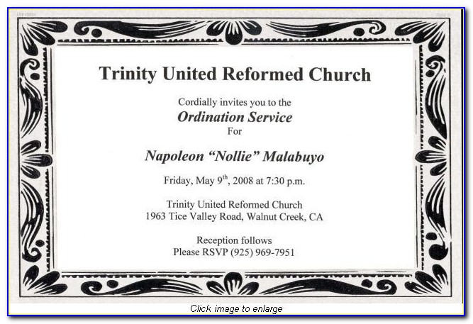 Ordination Anniversary Invitation Card