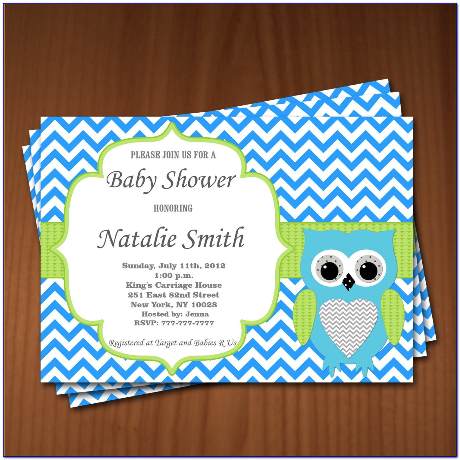 Owl Baby Shower Invitations Boy