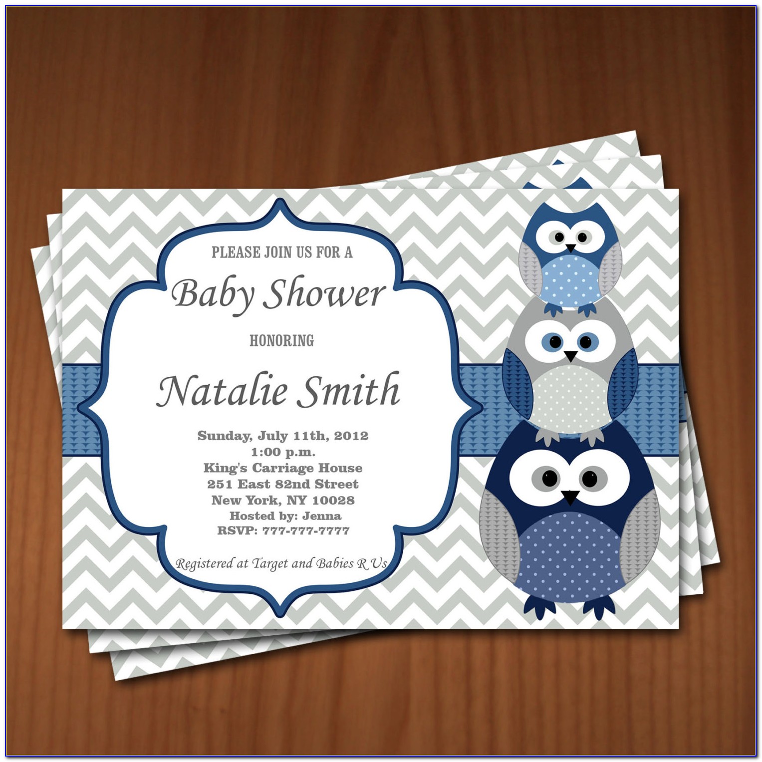 Owl Baby Shower Invitations Digital