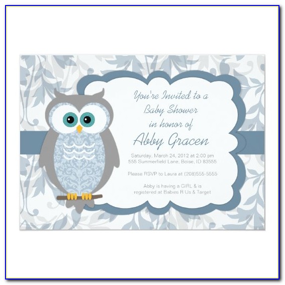 Owl Themed Baby Shower Invitations