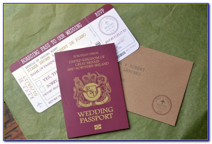 Passport And Boarding Pass Wedding Invitations Uk