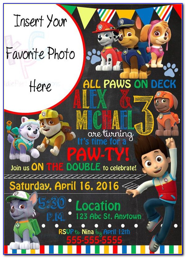 Paw Patrol Birthday Invitations Ideas