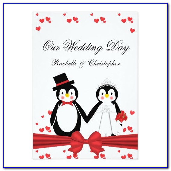 Penguin Book Themed Wedding Invitations