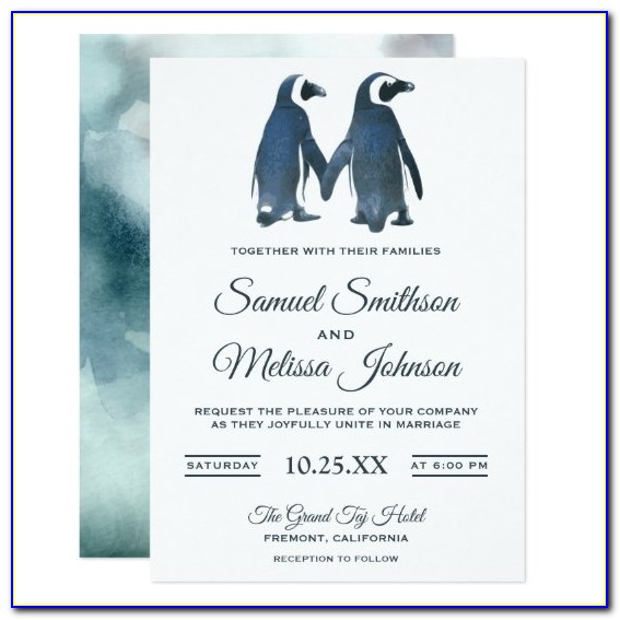 Penguin Book Wedding Invitations