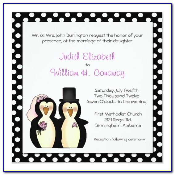 Penguin Themed Wedding Invitations