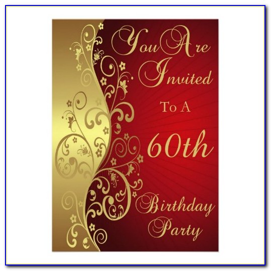 Personalised 60th Birthday Party Invitations