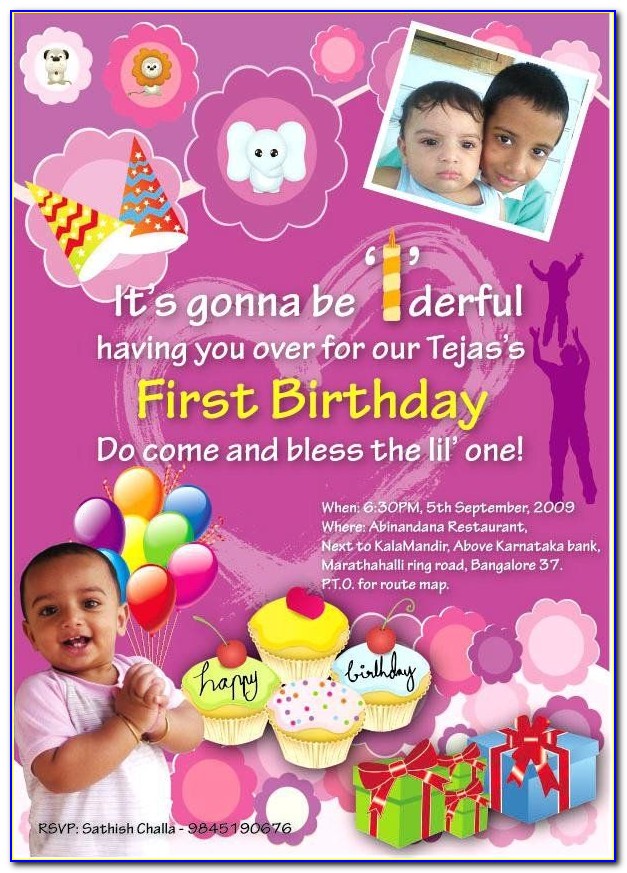 Personalized 1st Birthday Invitation Card