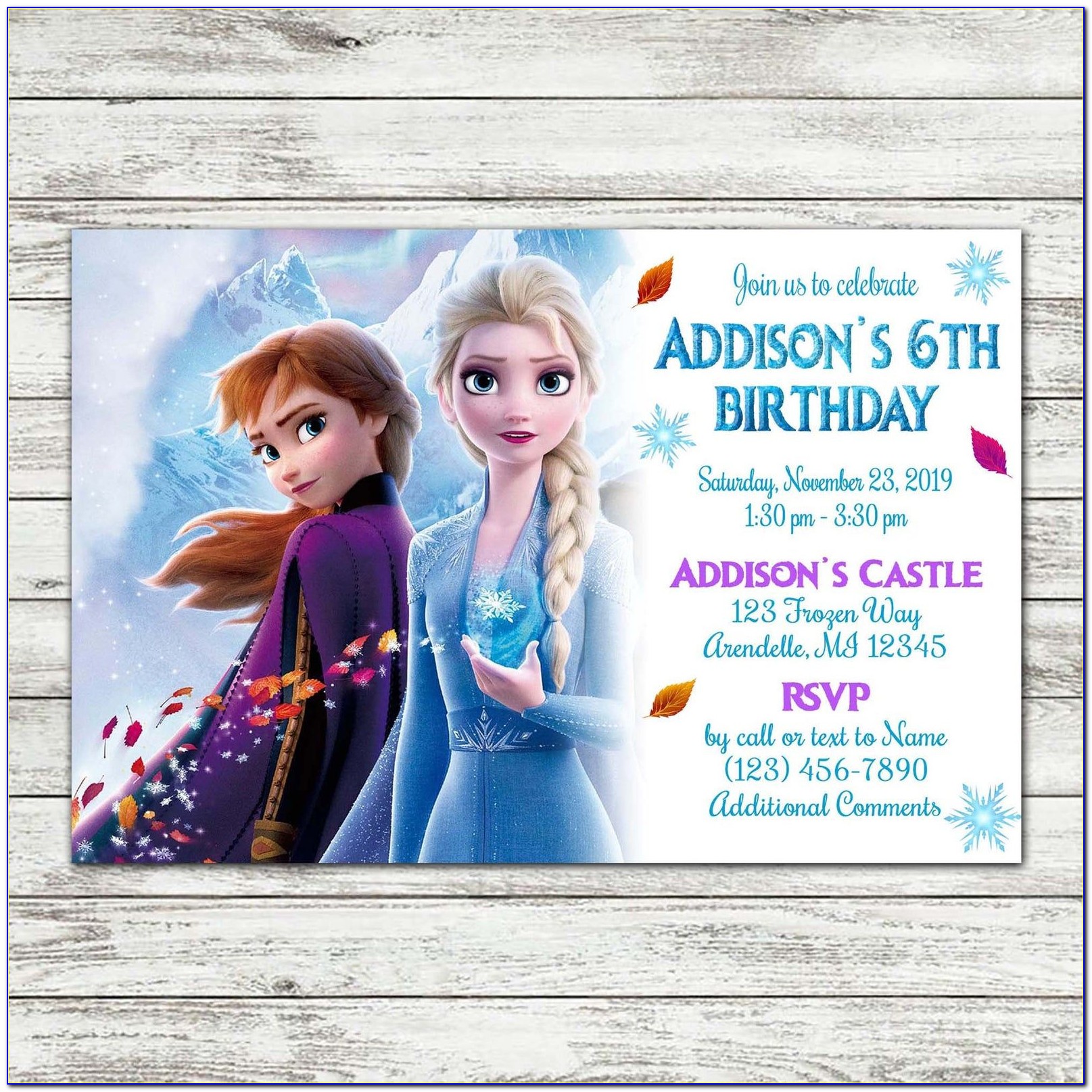 Personalized Frozen 2 Invitations