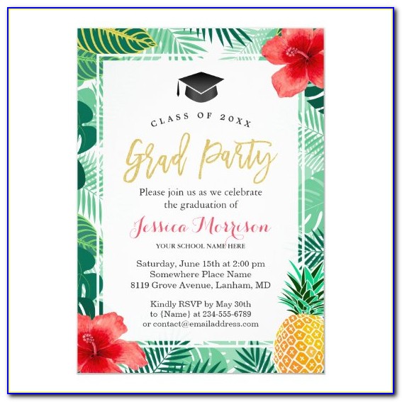 Pineapple Graduation Invitations
