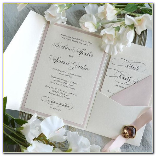 Pink And Ivory Wedding Invitations