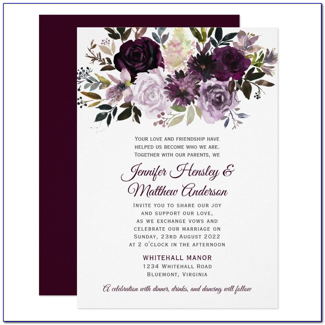 Pink And Purple Wedding Invitations