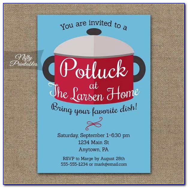 Potluck Party Invitation Card