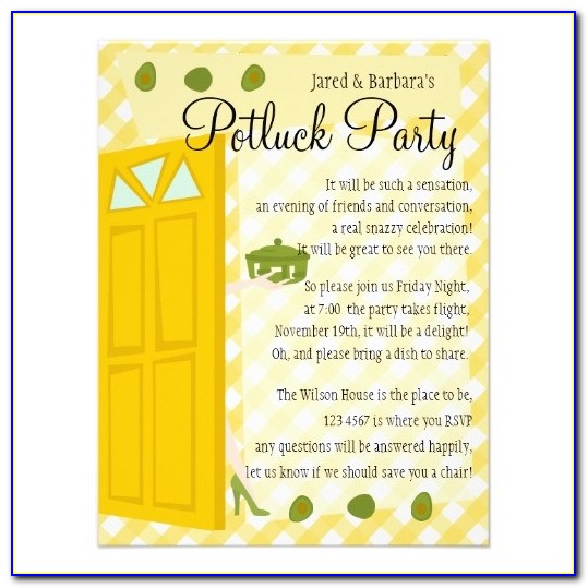 Potluck Party Invitation Wording