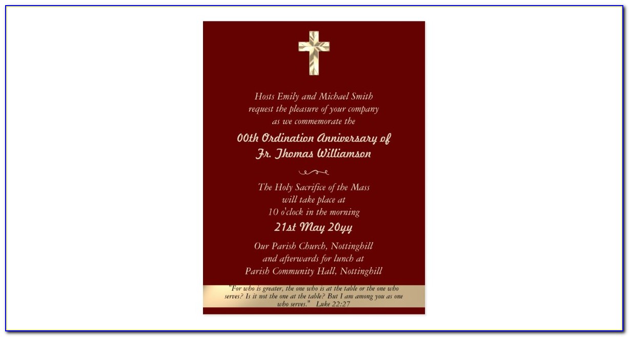 Priest Ordination Anniversary Invitations