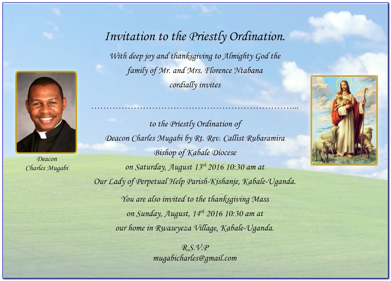 Priestly Ordination Invitation Cards