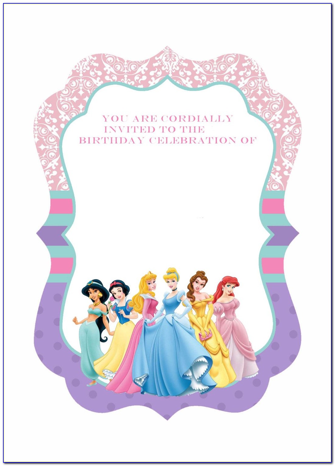 Princess Printable Invitations Free