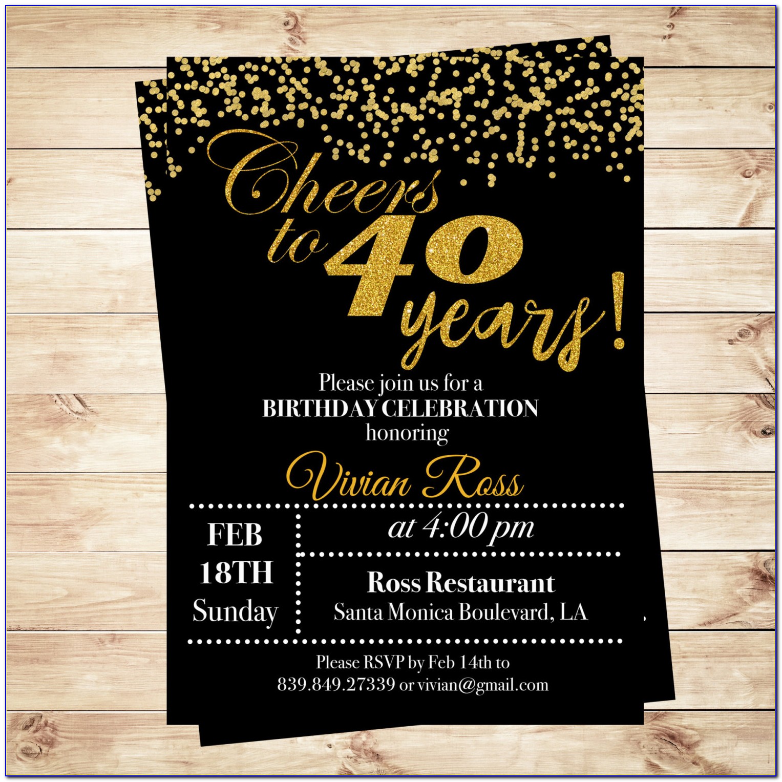 Printable 40th Birthday Party Invitations