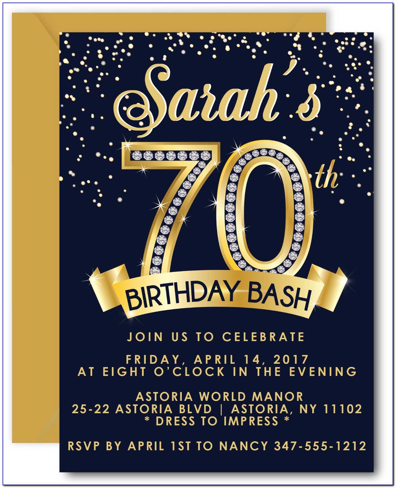 Printable 70th Birthday Invitations