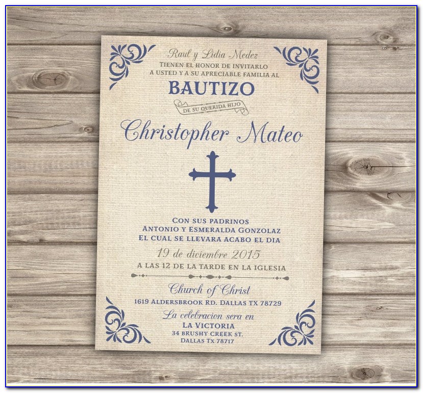 Printable Baptism Invitations In Spanish