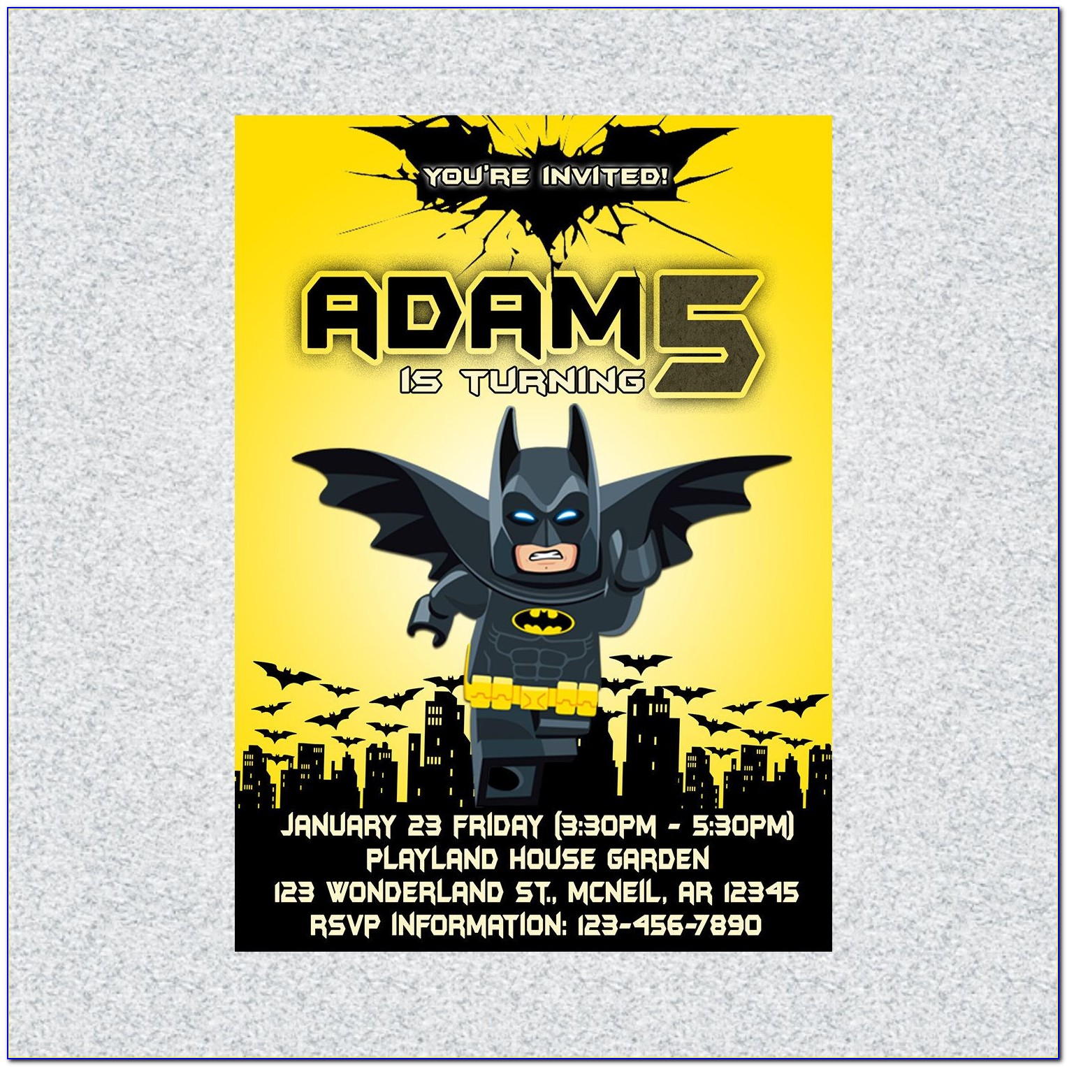 Printable Batman Birthday Invitations