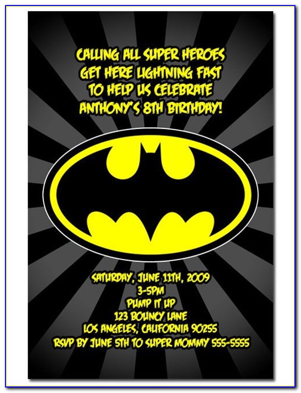 Printable Batman Invitations