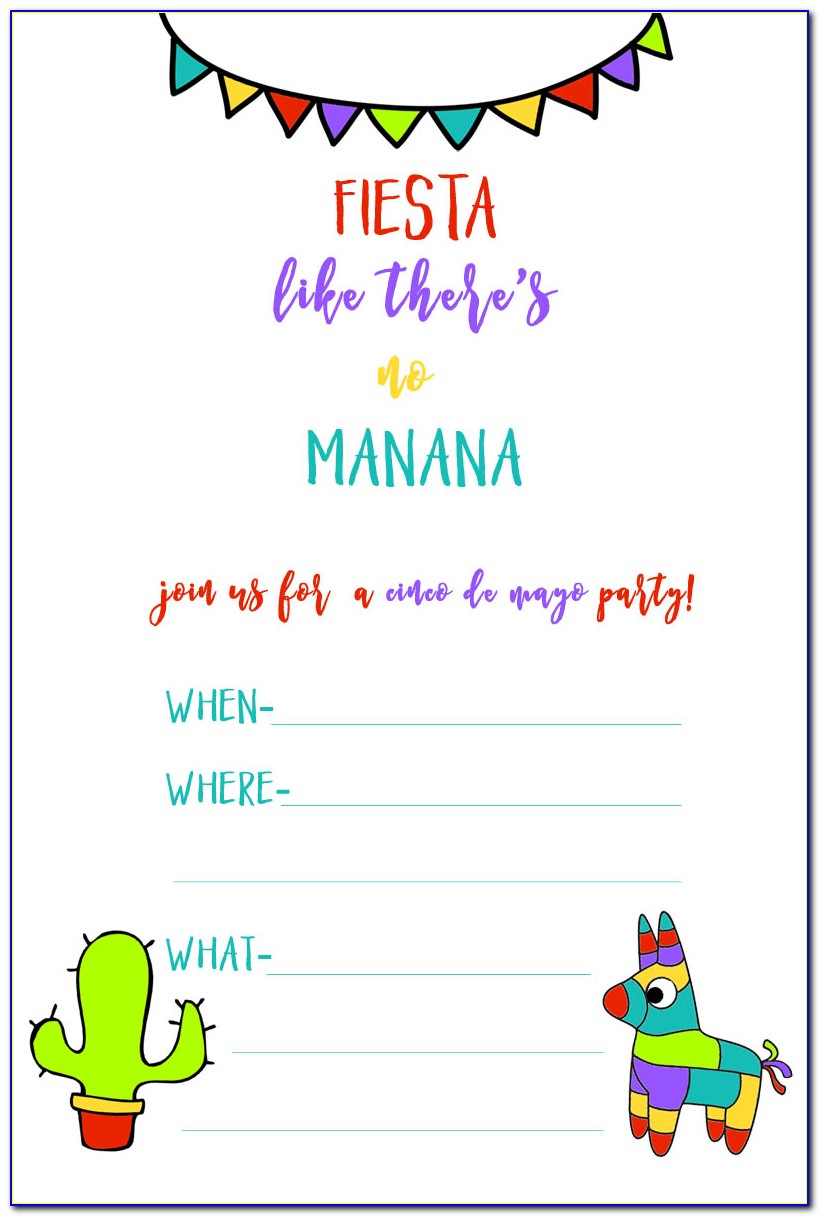 Printable Fiesta Party Invitations