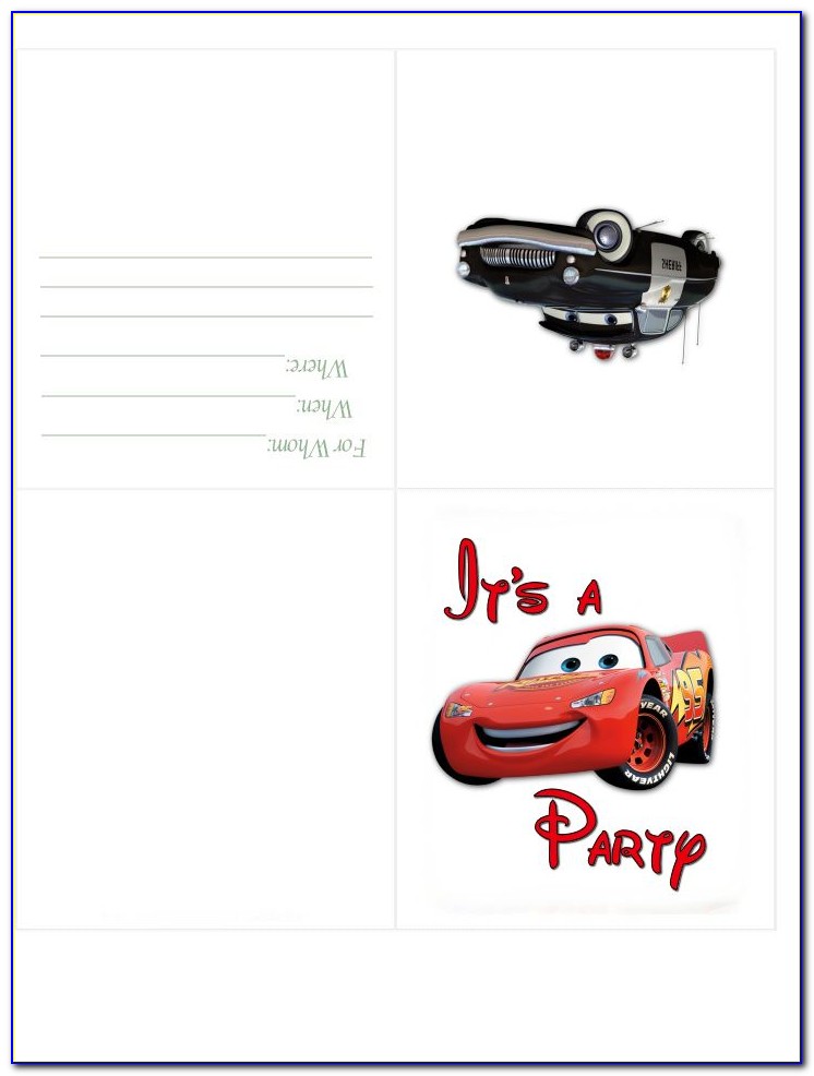 Printable Race Car Birthday Invitations