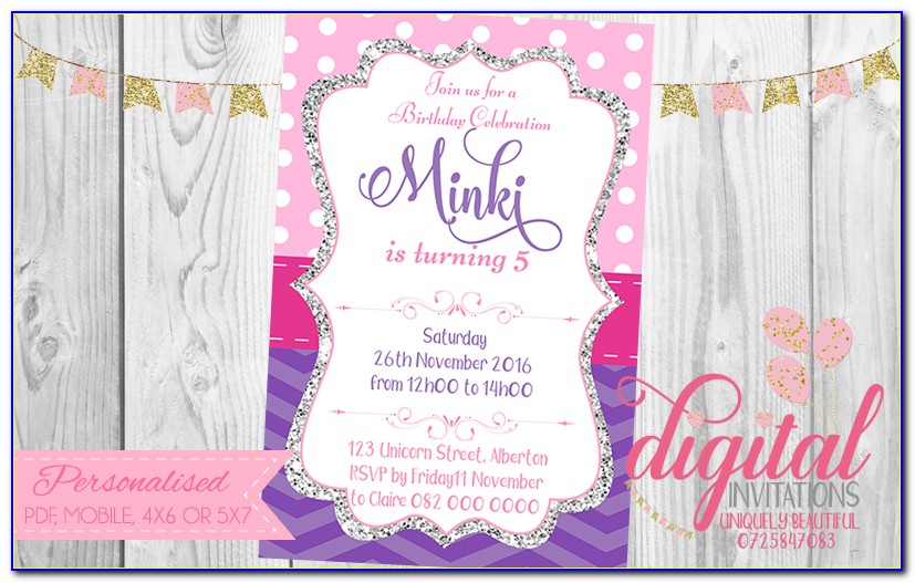 Purple And Hot Pink Invitations