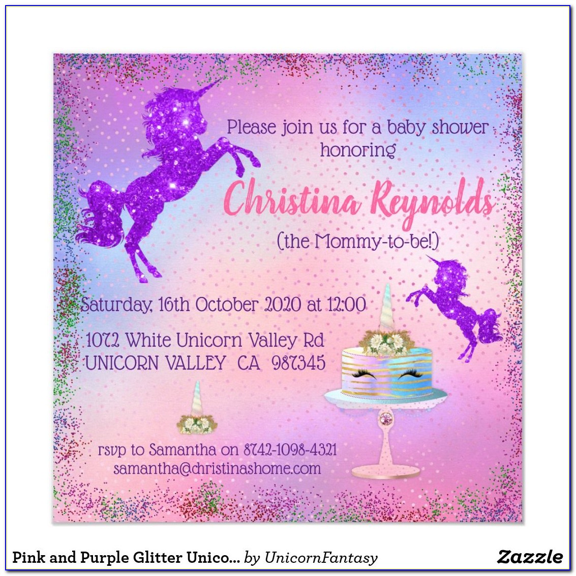 Purple And Pink Wedding Invitations