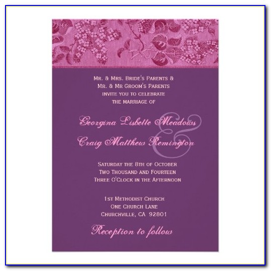 Purple Black Silver Wedding Invitations