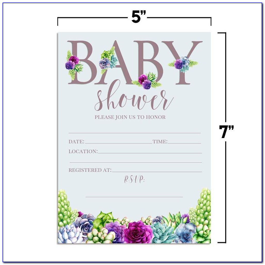 Purple Floral Baby Shower Invitations