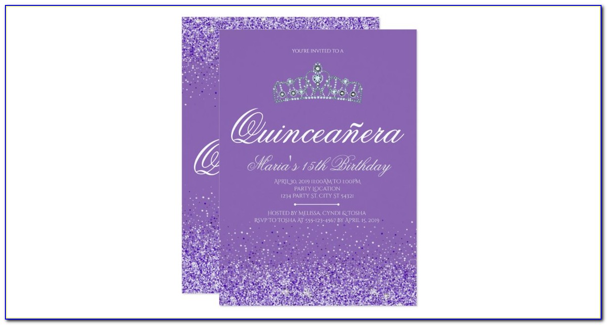 Purple Glitter Invitations