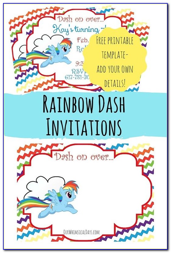 Rainbow Dash Invitations Free