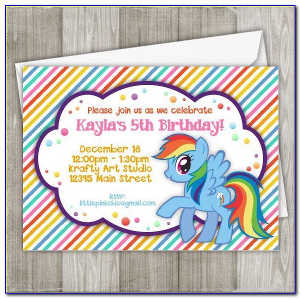 Rainbow Dash Party Invitations