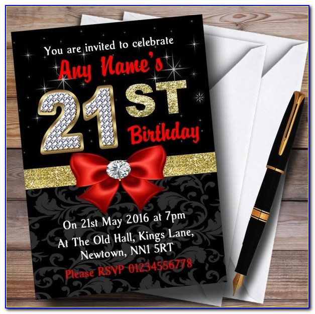 Red And Black 50th Birthday Invitations