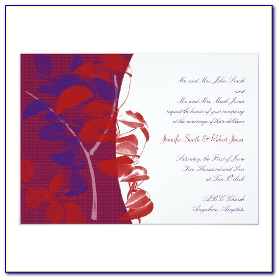 Red And Purple Wedding Invitations