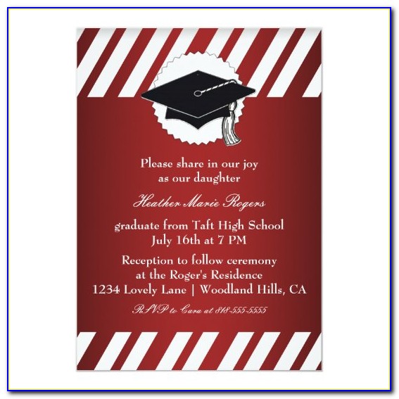 Red And White Graduation Invitations
