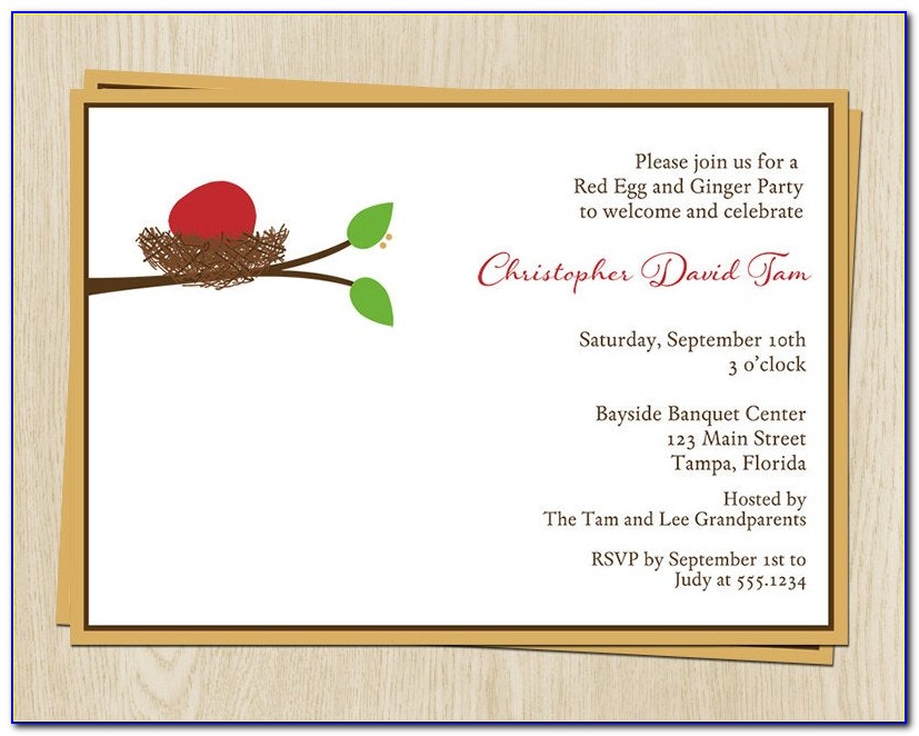 Red Egg And Ginger Party Invitations
