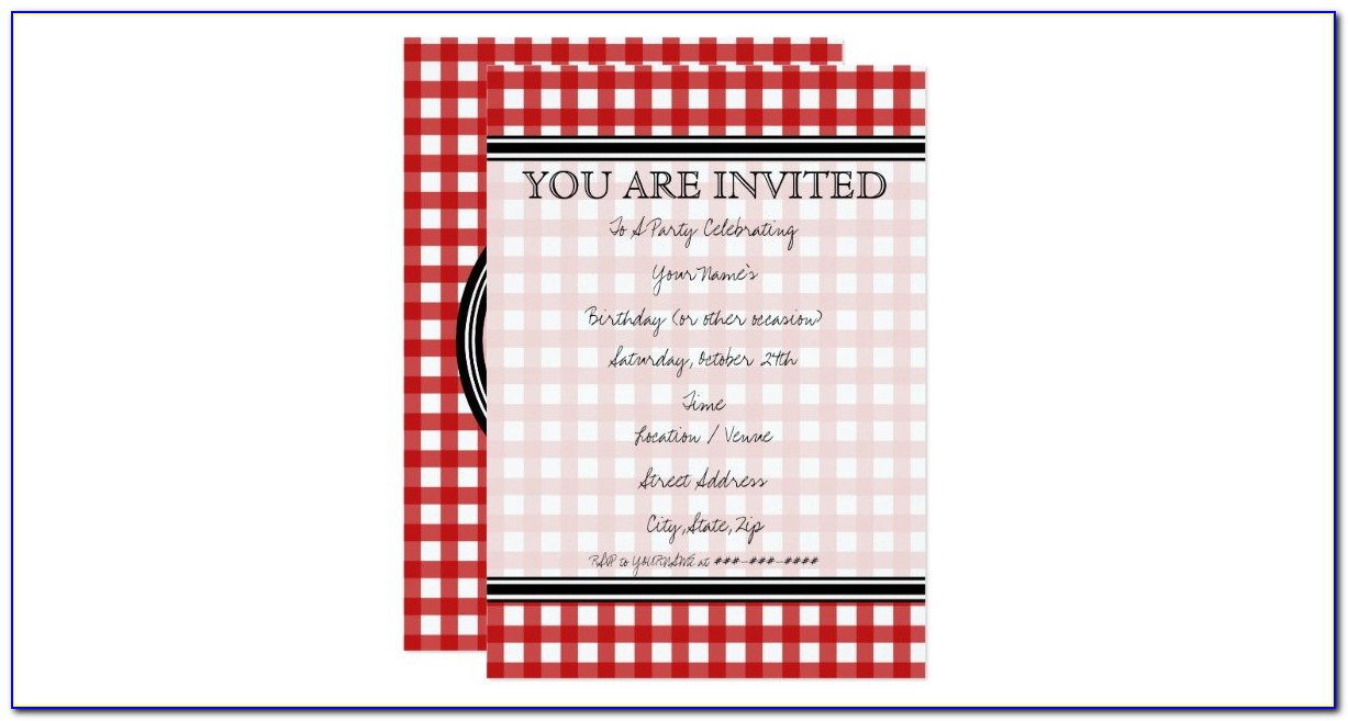 Red Gingham Invitations