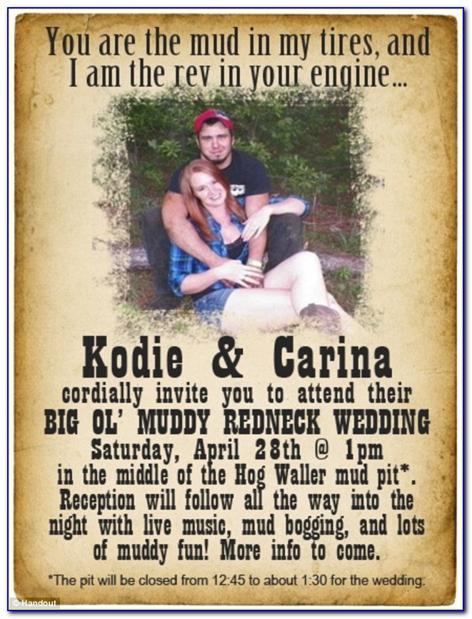 Redneck Wedding Invitation Wording